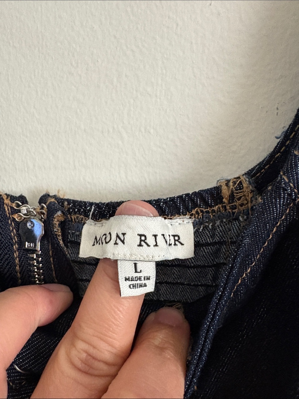 Moon River Lace-Up Detail Denim Corset Top Size Large - Picture 6 of 13